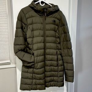 The North Face Stretch Down Parka Coat - M - Green EUC Jacket
